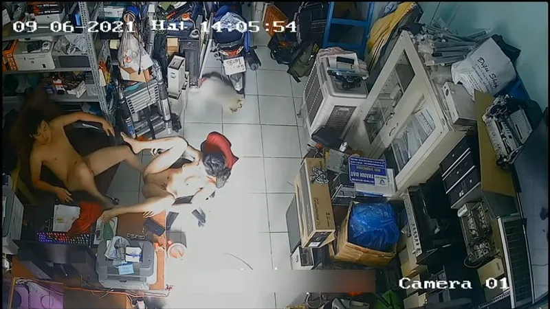 Người vợ Gã chồng nện nhau trong của hàng máy tính